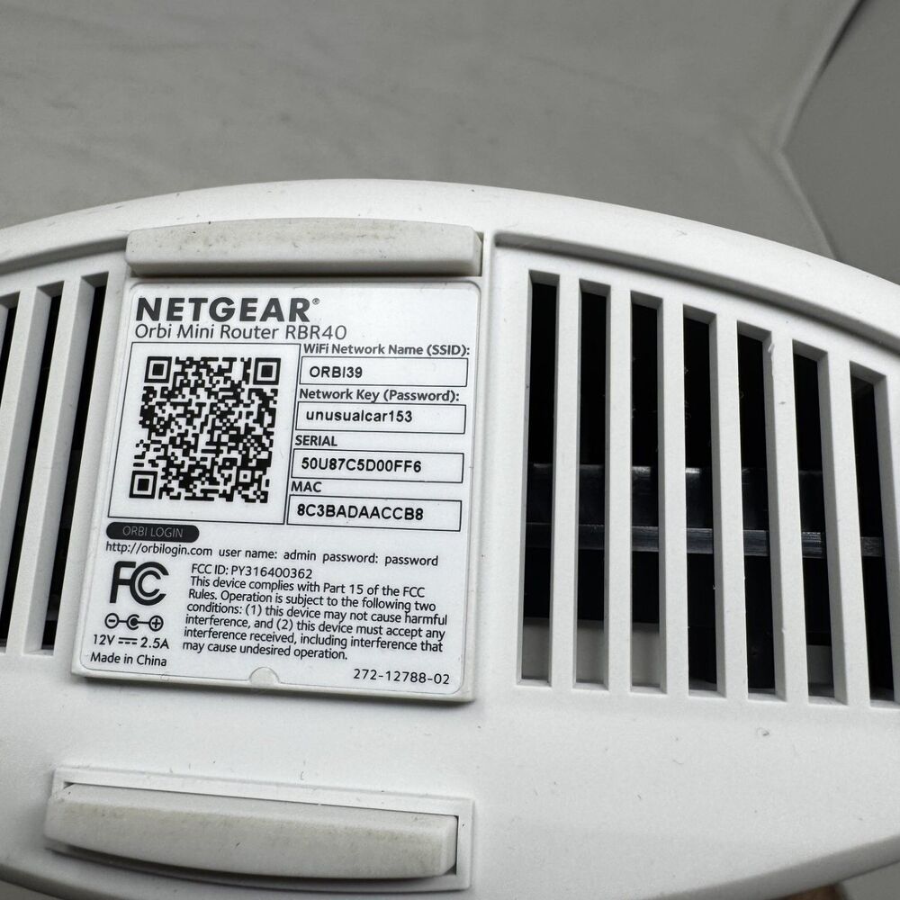 Netgear Orbi Mini RBR40 Wireless Mesh Router White Tri-Band Networking - Picture 5 of 5